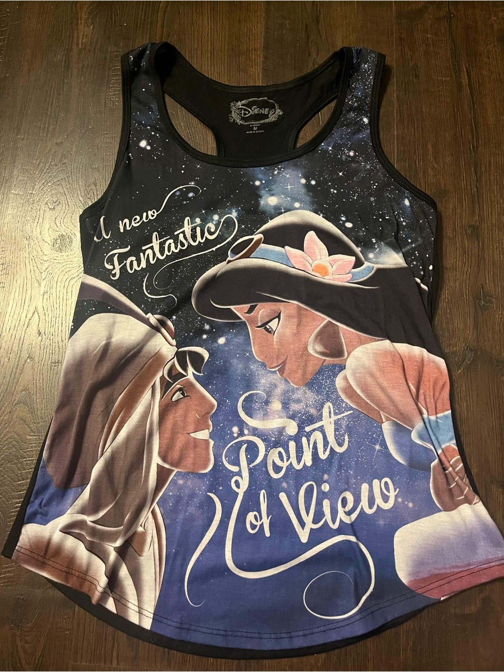 Disney Aladdin Graphic Tank Top - Black and purple-size Medium
